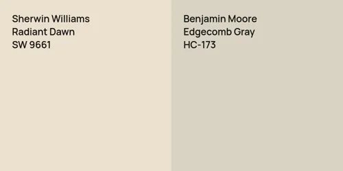 SW 9661 Radiant Dawn vs HC-173 Edgecomb Gray