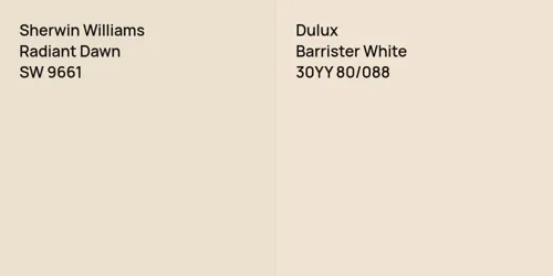 SW 9661 Radiant Dawn vs 30YY 80/088 Barrister White