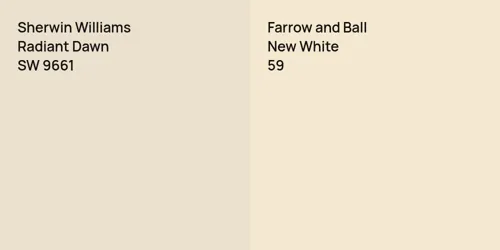 SW 9661 Radiant Dawn vs 59 New White