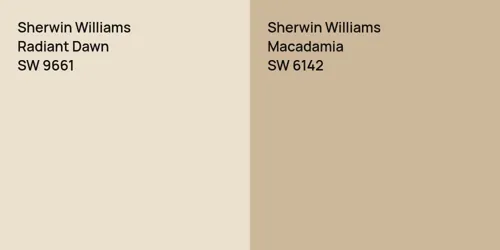 SW 9661 Radiant Dawn vs SW 6142 Macadamia