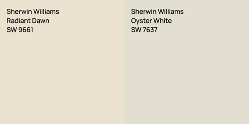 SW 9661 Radiant Dawn vs SW 7637 Oyster White