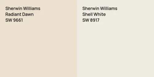 SW 9661 Radiant Dawn vs SW 8917 Shell White