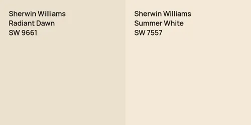 SW 9661 Radiant Dawn vs SW 7557 Summer White