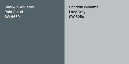 SW 9639 Rain Cloud vs SW 6254 Lazy Gray