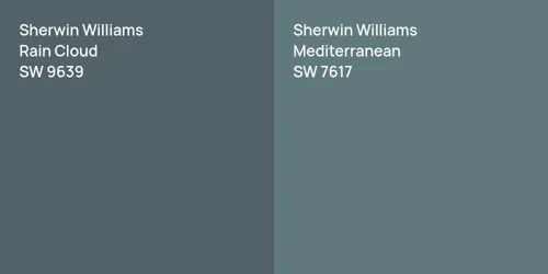 SW 9639 Rain Cloud vs SW 7617 Mediterranean