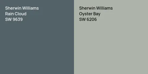 SW 9639 Rain Cloud vs SW 6206 Oyster Bay