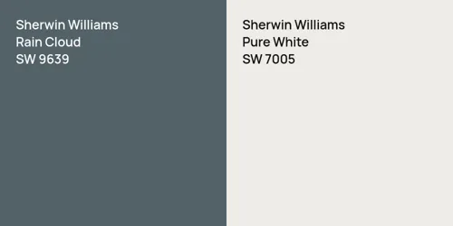 SW 9639 Rain Cloud vs SW 7005 Pure White