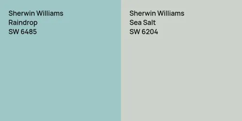 SW 6485 Raindrop vs SW 6204 Sea Salt