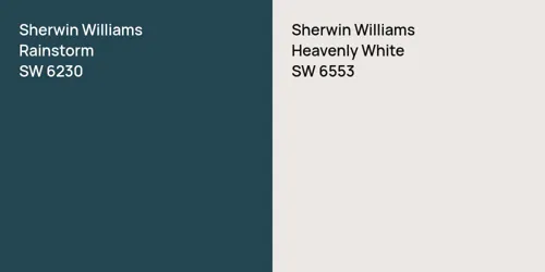 SW 6230 Rainstorm vs SW 6553 Heavenly White