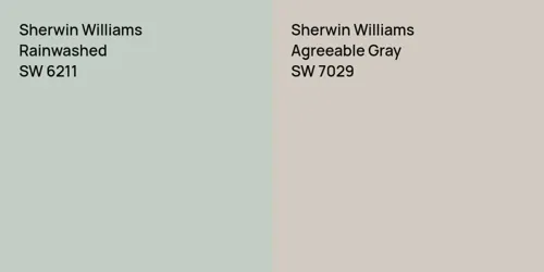 SW 6211 Rainwashed vs SW 7029 Agreeable Gray