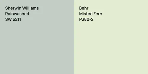 SW 6211 Rainwashed vs P380-2 Misted Fern