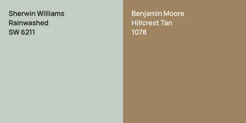 SW 6211 Rainwashed vs 1078 Hillcrest Tan