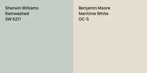 SW 6211 Rainwashed vs OC-5 Maritime White