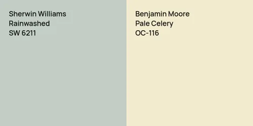 SW 6211 Rainwashed vs OC-116 Pale Celery