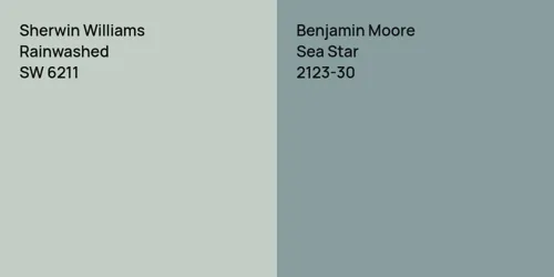 SW 6211 Rainwashed vs 2123-30 Sea Star