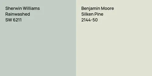 SW 6211 Rainwashed vs 2144-50 Silken Pine