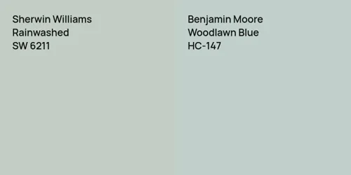 SW 6211 Rainwashed vs HC-147 Woodlawn Blue