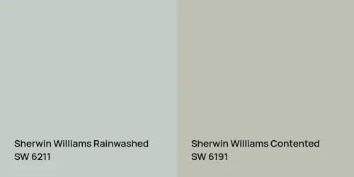 SW 6211 Rainwashed vs SW 6191 Contented