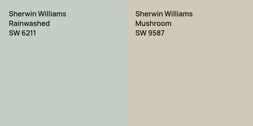 SW 6211 Rainwashed vs SW 9587 Mushroom