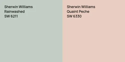 SW 6211 Rainwashed vs SW 6330 Quaint Peche