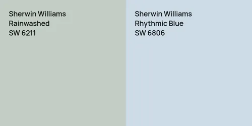 SW 6211 Rainwashed vs SW 6806 Rhythmic Blue