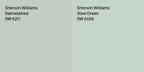 SW 6211 Rainwashed vs SW 6456 Slow Green