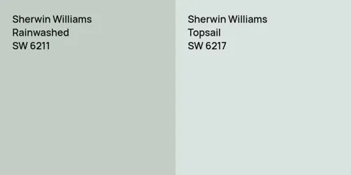 SW 6211 Rainwashed vs SW 6217 Topsail