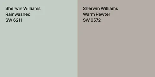 SW 6211 Rainwashed vs SW 9572 Warm Pewter