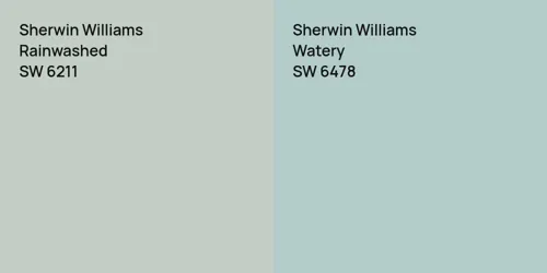 SW 6211 Rainwashed vs SW 6478 Watery