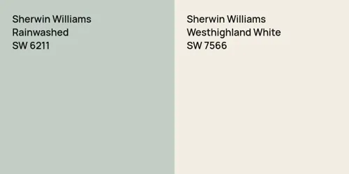 SW 6211 Rainwashed vs SW 7566 Westhighland White