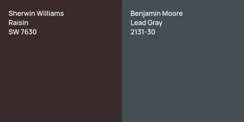 SW 7630 Raisin vs 2131-30 Lead Gray