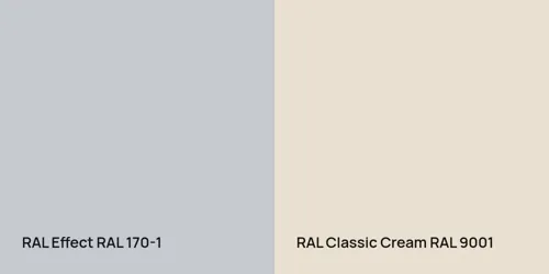 RAL 170-1  vs RAL 9001  Cream