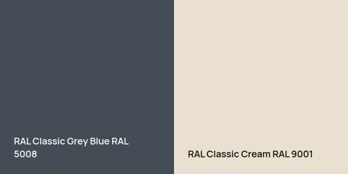 RAL 5008 Grey Blue vs RAL 9001  Cream