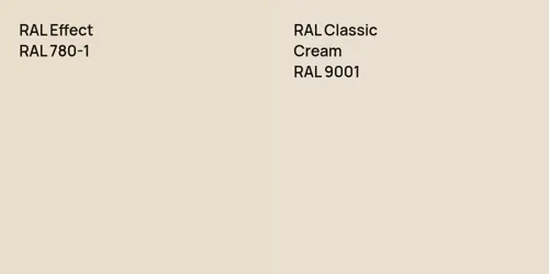 RAL 780-1  vs RAL 9001  Cream