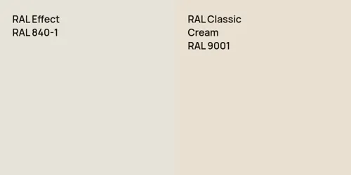 RAL 840-1  vs RAL 9001  Cream