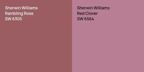 SW 6305 Rambling Rose vs SW 6564 Red Clover