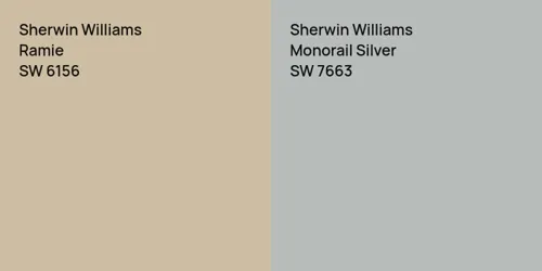 SW 6156 Ramie vs SW 7663 Monorail Silver