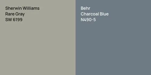 SW 6199 Rare Gray vs N490-5 Charcoal Blue