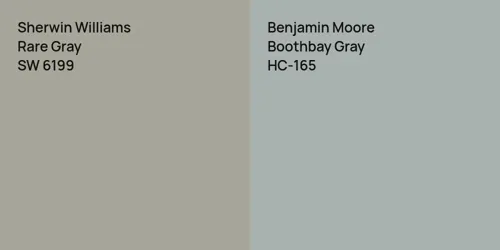 SW 6199 Rare Gray vs HC-165 Boothbay Gray