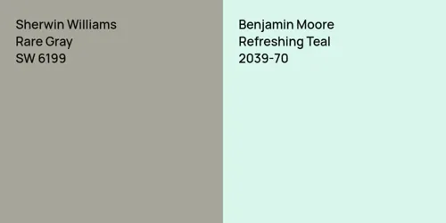 SW 6199 Rare Gray vs 2039-70 Refreshing Teal