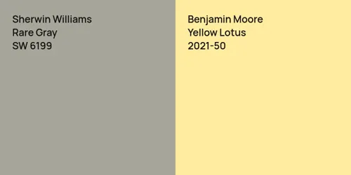 SW 6199 Rare Gray vs 2021-50 Yellow Lotus