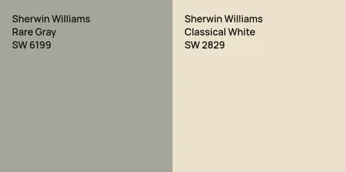 SW 6199 Rare Gray vs SW 2829 Classical White