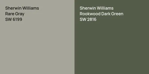 SW 6199 Rare Gray vs SW 2816 Rookwood Dark Green