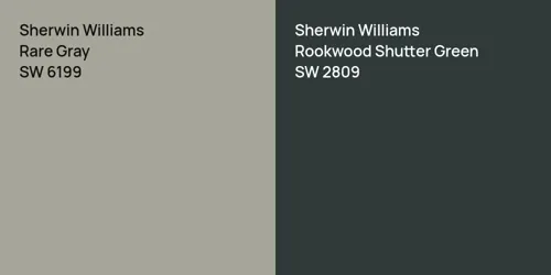 SW 6199 Rare Gray vs SW 2809 Rookwood Shutter Green