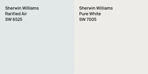 SW 6525 Rarified Air vs SW 7005 Pure White