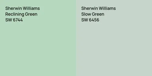 SW 6744 Reclining Green vs SW 6456 Slow Green