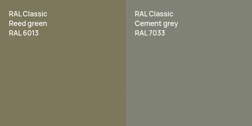 RAL 6013  Reed green vs RAL 7033  Cement grey