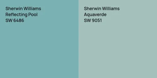 SW 6486 Reflecting Pool vs SW 9051 Aquaverde