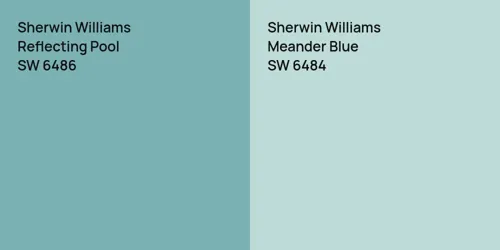 SW 6486 Reflecting Pool vs SW 6484 Meander Blue