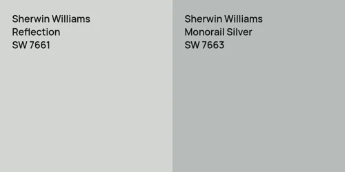 SW 7661 Reflection vs SW 7663 Monorail Silver